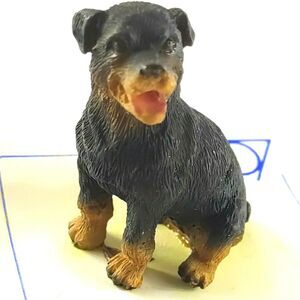 Rottweiler Potted Plant Pet lot of 2 Dog Resin Miniature Statue 1994